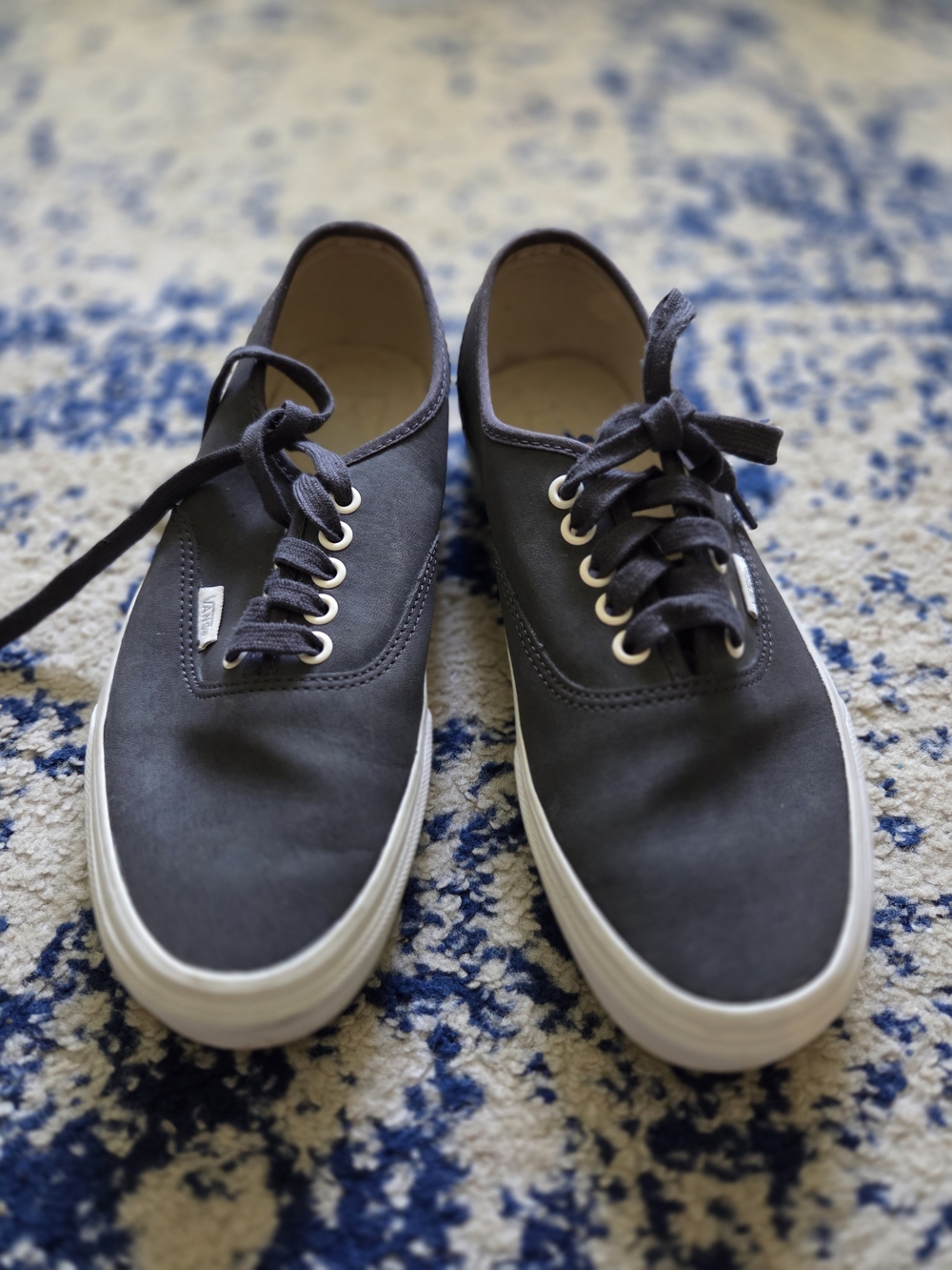 Vans Women's Canvas Lace-Up Flats in Charcoal Gray
